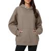 imageMAGCOMSEN Oversized Hoodies for Women Fleece Pullover Sweatshirts Warm Cozy Sweaters Workout Winter Fall HoodieCoffee Grey
