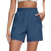 imageMAGCOMSEN Womens 5quot Hiking Cargo Shorts UPF 50 Quick Dry Lightweight Golf Athletic Casual Summer Shorts with PocketsCharcoal Blue