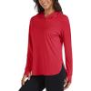 imageMAGCOMSEN Womens UPF 80 Sun Protection Hoodie Long Sleeve Hiking Fishing Lightweight UV Rashguard with Thumb HoleTomato Red