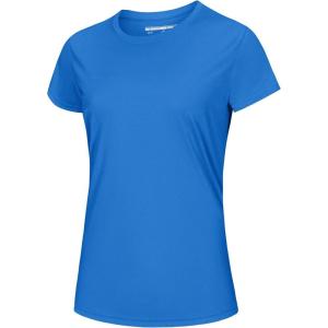 imageMAGCOMSEN Womens Short Sleeve TShirts UPF 50 Sun Protection Quick Dry Athletic Running Workout Rash Guard TopsAzure