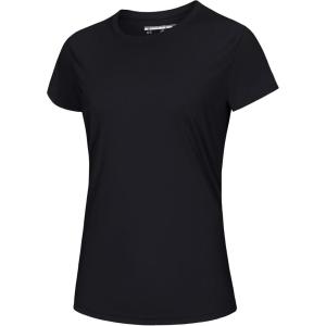 imageMAGCOMSEN Womens Short Sleeve TShirts UPF 50 Sun Protection Quick Dry Athletic Running Workout Rash Guard TopsBlack