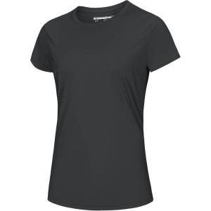 imageMAGCOMSEN Womens Short Sleeve TShirts UPF 50 Sun Protection Quick Dry Athletic Running Workout Rash Guard TopsDark Gery