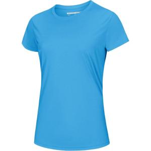 imageMAGCOMSEN Womens Short Sleeve TShirts UPF 50 Sun Protection Quick Dry Athletic Running Workout Rash Guard TopsIce Blue