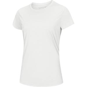 imageMAGCOMSEN Womens Short Sleeve TShirts UPF 50 Sun Protection Quick Dry Athletic Running Workout Rash Guard TopsWhite