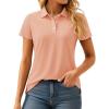 imageMAGCOMSEN Womens Polos Golf Shirts Short Sleeve UPF 50 Collared Shirt Quick Dry Tennis Work Athletic TopsApricot
