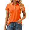 imageMAGCOMSEN Womens Polos Golf Shirts Short Sleeve UPF 50 Collared Shirt Quick Dry Tennis Work Athletic TopsOrange