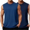 imageMAGCOMSEN 2 Pack Mens UPF 80 Tank Tops Quick Dry Workout Gym Sleeveless Muscle Shirts Cooling Summer Beach Swim ShirtBluegrayNavy