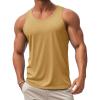 imageMAGCOMSEN Mens Workout Tank Tops Muscle Athletic Gym Cotton Undershirt Sleeveless Shirts25earthy Yellow