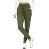 imageMAGCOMSEN Womens Fleece Lined Joggers High Waisted Water Resistant Thermal Winter Hiking Running Sweatpants with PocketsArmy Green