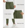 imageMAGCOMSEN Womens Fleece Lined Joggers High Waisted Water Resistant Thermal Winter Hiking Running Sweatpants with PocketsArmy Green