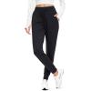 imageMAGCOMSEN Womens Fleece Lined Joggers High Waisted Water Resistant Thermal Winter Hiking Running Sweatpants with PocketsBlack