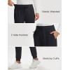 imageMAGCOMSEN Womens Fleece Lined Joggers High Waisted Water Resistant Thermal Winter Hiking Running Sweatpants with PocketsBlack