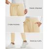 imageMAGCOMSEN Womens Fleece Lined Joggers High Waisted Water Resistant Thermal Winter Hiking Running Sweatpants with PocketsLight Khaki