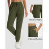 imageMAGCOMSEN Womens Fleece Lined Joggers Waterproof Thermal Winter Sweatpants Insulated Hiking Running Snow Pants PocketsArmygreen