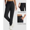 imageMAGCOMSEN Womens Fleece Lined Joggers Waterproof Thermal Winter Sweatpants Insulated Hiking Running Snow Pants PocketsBlack
