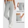 imageMAGCOMSEN Womens Fleece Lined Joggers Waterproof Thermal Winter Sweatpants Insulated Hiking Running Snow Pants PocketsLight Grey