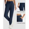 imageMAGCOMSEN Womens Fleece Lined Joggers Waterproof Thermal Winter Sweatpants Insulated Hiking Running Snow Pants PocketsNavy
