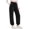 imageMAGCOMSEN Womens Fleece Lined Joggers Winter Baggy Sweatpants with Pockets Thermal High Waisted Casual Athletic PantsBlack