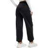 imageMAGCOMSEN Womens Fleece Lined Joggers Winter Baggy Sweatpants with Pockets Thermal High Waisted Casual Athletic PantsBlack