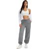 imageMAGCOMSEN Womens Fleece Lined Joggers Winter Baggy Sweatpants with Pockets Thermal High Waisted Casual Athletic PantsDark Grey