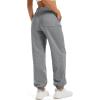 imageMAGCOMSEN Womens Fleece Lined Joggers Winter Baggy Sweatpants with Pockets Thermal High Waisted Casual Athletic PantsDark Grey