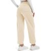 imageMAGCOMSEN Womens Fleece Lined Joggers Winter Baggy Sweatpants with Pockets Thermal High Waisted Casual Athletic PantsLight Apricot