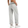 imageMAGCOMSEN Womens Fleece Lined Joggers Winter Baggy Sweatpants with Pockets Thermal High Waisted Casual Athletic PantsLight Grey