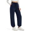 imageMAGCOMSEN Womens Fleece Lined Joggers Winter Baggy Sweatpants with Pockets Thermal High Waisted Casual Athletic PantsNavy