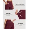 imageMAGCOMSEN Womens Fleece Lined Yoga Pants with Pockets Wide Leg High Waisted Waterproof Winter Thermal Work Casual PantsBurgundy
