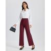 imageMAGCOMSEN Womens Fleece Lined Yoga Pants with Pockets Wide Leg High Waisted Waterproof Winter Thermal Work Casual PantsBurgundy