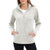 imageMAGCOMSEN Fleece Jacket Women Zip UP Lightweight Soft Polar Warm Winter Jackets for Women with Pockets Outdoor HikingAcream
