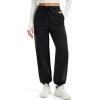imageMAGCOMSEN Womens Fleece Lined Joggers Winter Baggy Sweatpants with Pockets Thermal High Waisted Casual Athletic PantsBlack