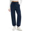 imageMAGCOMSEN Womens Fleece Lined Joggers Winter Baggy Sweatpants with Pockets Thermal High Waisted Casual Athletic PantsNavy