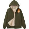 imageMAGCOMSEN Womens Zip Up Hoodies Sherpa Fleece Lined Sweatshirts Hooded Winter Coat Thick Warm Jackets Casual Cold WeatherArmy Green