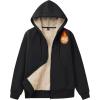 imageMAGCOMSEN Womens Zip Up Hoodies Sherpa Fleece Lined Sweatshirts Hooded Winter Coat Thick Warm Jackets Casual Cold WeatherBlack