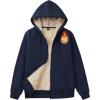 imageMAGCOMSEN Womens Zip Up Hoodies Sherpa Fleece Lined Sweatshirts Hooded Winter Coat Thick Warm Jackets Casual Cold WeatherNavy