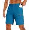 imageMAGCOMSEN Mens Hiking Cargo Shorts 9quot Quick Dry Lightweight Summer Casual Shorts for Men Work Golf Outdoor 5 PocketsBlue Green