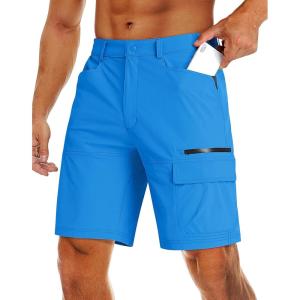 imageMAGCOMSEN Mens Hiking Cargo Shorts 9quot Quick Dry Lightweight Summer Casual Shorts for Men Work Golf Outdoor 5 PocketsAzure
