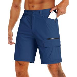 imageMAGCOMSEN Mens Hiking Cargo Shorts 9quot Quick Dry Lightweight Summer Casual Shorts for Men Work Golf Outdoor 5 PocketsBlue