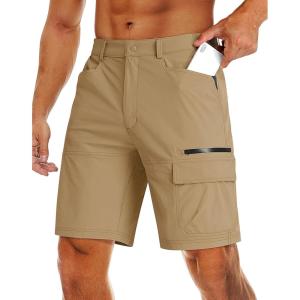 imageMAGCOMSEN Mens Hiking Cargo Shorts 9quot Quick Dry Lightweight Summer Casual Shorts for Men Work Golf Outdoor 5 PocketsKhaki