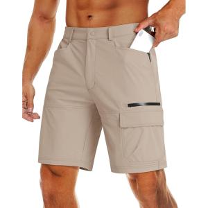 imageMAGCOMSEN Mens Hiking Cargo Shorts 9quot Quick Dry Lightweight Summer Casual Shorts for Men Work Golf Outdoor 5 PocketsLight Khaki