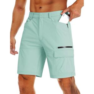 imageMAGCOMSEN Mens Hiking Cargo Shorts 9quot Quick Dry Lightweight Summer Casual Shorts for Men Work Golf Outdoor 5 PocketsLight Lake Blue