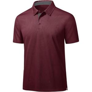 imageMAGCOMSEN Mens Polo Shirts Short Sleeve Lightweight Moisture Wicking Golf Polos 3 Buttons Performance Collared Shirt MenWinered