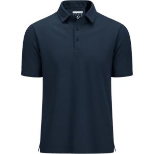 imageMAGCOMSEN Mens Polo Shirts Short Sleeve UPF 80 Moisture Wicking Golf Polos Lightweight Performance Collared Shirt MenNavy