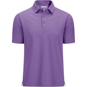 imageMAGCOMSEN Mens Polo Shirts Short Sleeve UPF 80 Moisture Wicking Golf Polos Lightweight Performance Collared Shirt MenPurple