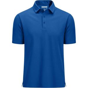 imageMAGCOMSEN Mens Polo Shirts Short Sleeve UPF 80 Moisture Wicking Golf Polos Lightweight Performance Collared Shirt MenRoyalblue