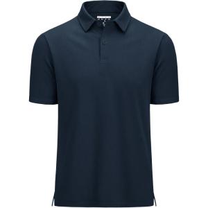 imageMAGCOMSEN Mens Polo Shirts Short Sleeve UPF 80 Performance Golf Polos Lightweight Collared Shirt MenNavy