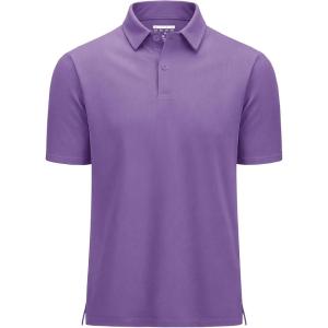 imageMAGCOMSEN Mens Polo Shirts Short Sleeve UPF 80 Performance Golf Polos Lightweight Collared Shirt MenPurple