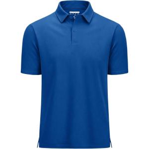imageMAGCOMSEN Mens Polo Shirts Short Sleeve UPF 80 Performance Golf Polos Lightweight Collared Shirt MenRoyalblue
