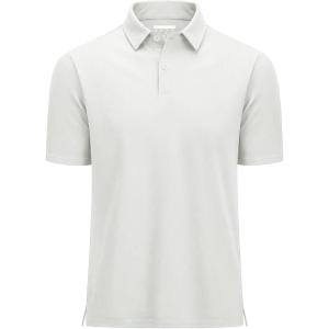 imageMAGCOMSEN Mens Polo Shirts Short Sleeve UPF 80 Performance Golf Polos Lightweight Collared Shirt MenWhite